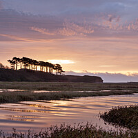 Buy canvas prints of Pastel dawn at Budleigh Salterton by Bruce Little