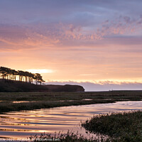 Buy canvas prints of Pastel Sunrise at Budleigh Salterton by Bruce Little