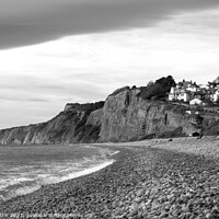 Buy canvas prints of Budleigh Salterton Cliffs in Mono by Bruce Little