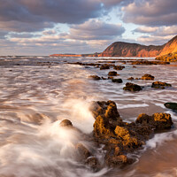 Buy canvas prints of Sidmouth Chit Rocks Portrait by Bruce Little