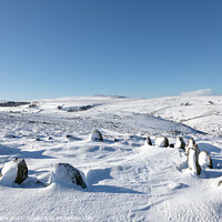 Buy canvas prints of Winter at Nine Maidens Stone Circle, Dartmoor by Bruce Little