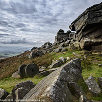 Buy canvas prints of Millstones under Stanage Edge by Joy Newbould
