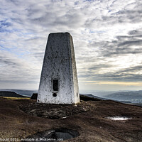 Buy canvas prints of Trig Point  S2156 on Stanage Edge - Derbyshire by Joy Newbould
