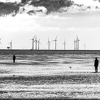 Buy canvas prints of Antony Gormley - Another Place Sculpture - B&W by Joy Newbould