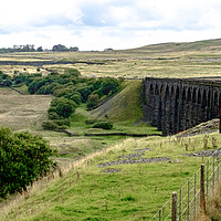 Buy canvas prints of Ribblehead Viaduct from train by Joy Newbould