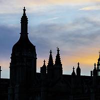 Buy canvas prints of Cambridge Rooftops Silhouette by Joy Newbould