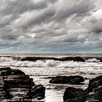 Buy canvas prints of Crashing Waves and Stormy Sky by Joy Newbould
