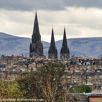 Buy canvas prints of View over Edinburgh with St Mary's Cathedral spires by Joy Newbould