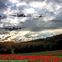 Buy canvas prints of Battle of Britain memorial flight over Poppy Field by Joy Newbould