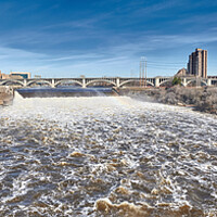 Buy canvas prints of Mighty Mississippi in Minneapolis by Jim Hughes