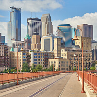 Buy canvas prints of Minneapolis from the Stone Arch Bridge by Jim Hughes