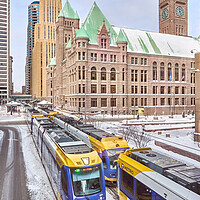 Buy canvas prints of Minneapolis City Hall in winter by Jim Hughes