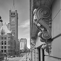 Buy canvas prints of A Lion Guards City Hall by Jim Hughes