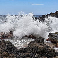 Buy canvas prints of Surf And Lava Rock by Jim Hughes