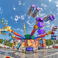 Buy canvas prints of Thrill Ride at the Fair by Jim Hughes