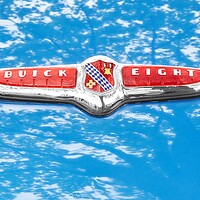 Buy canvas prints of 1947 Buick Eight hood emblem by Jim Hughes