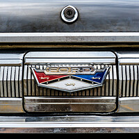Buy canvas prints of 1960 Ford Falcon trunk lid emblem by Jim Hughes