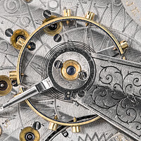 Buy canvas prints of Balance wheel of an antique pocketwatch by Jim Hughes