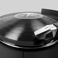 Buy canvas prints of Vinyl LP and Turntable by Jim Hughes