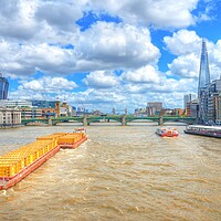 Buy canvas prints of Barge on the Thames by Jim Hughes