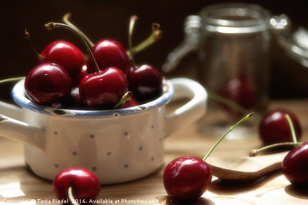 Cherries Time is summertime Picture Board by Tanja Riedel