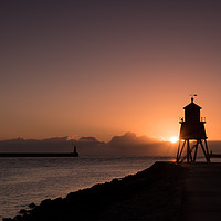Buy canvas prints of Sunrise over the Groyne, South Shields by Robin Purser