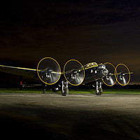 Buy canvas prints of Avro Lancaster "Just Jane" Nighttime Engine Run by Matthew Toms