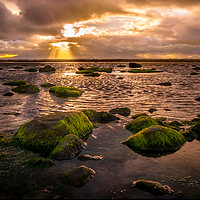 Buy canvas prints of Sunset at Troon beach by Cameron Shaw