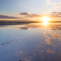 Buy canvas prints of Sunset at Barassie Beach, Troon by Cameron Shaw