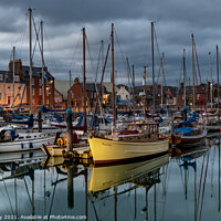 Buy canvas prints of Arbroath Marina yachts at dusk by Joe Dailly