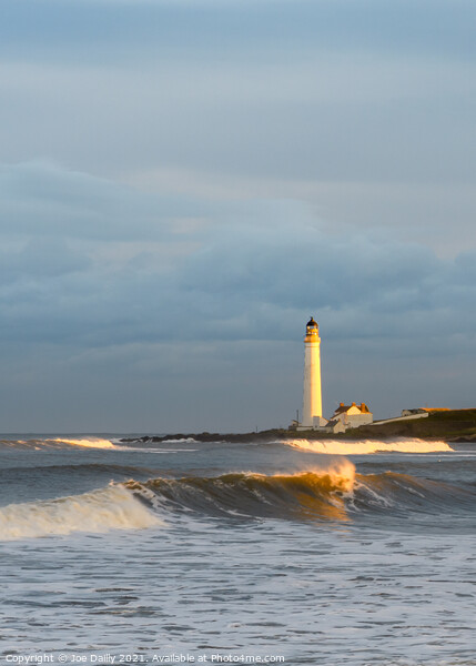 A sunset at Scurdie Ness Lighthouse Montrose Picture Board by Joe Dailly