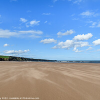 Buy canvas prints of Sand blowing across Lunanbay beach by Joe Dailly