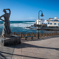 Buy canvas prints of Fishermans wife Statue El Cotillo Fuertaventura  by Joe Dailly