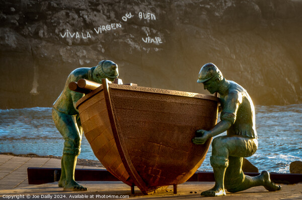 El Cotillo Fishermans statue fuertaventura Picture Board by Joe Dailly