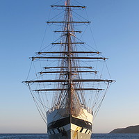Buy canvas prints of Tall Ship Anchored off Penzance by Tom Wade-West