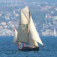 Buy canvas prints of Moosk sailing past Torquay by Tom Wade-West