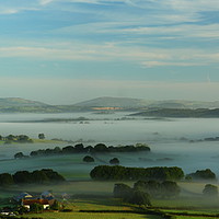 Buy canvas prints of Misty Monmouthshire Morning by Tom Wade-West
