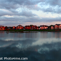 Buy canvas prints of Fleetwood Marine Lake at Dusk by Tom Wade-West