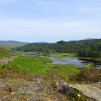 Buy canvas prints of Loch Glendhu from the Kylestrome viewpoint by Rhonda Surman