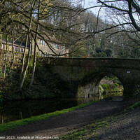Buy canvas prints of High Royd Bridge and the Rochdale Canal by Colin Green