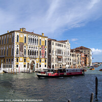 Buy canvas prints of Venetian Bus on the Grand Canal by Colin Green