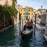 Buy canvas prints of Gondola Parked in Venice by Colin Green