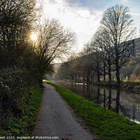 Buy canvas prints of Sunset over the Calder and Hebble Navigation by Colin Green