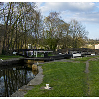 Buy canvas prints of Brookfoot Lock on the Calder and Hebble Navigation by Colin Green