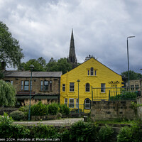 Buy canvas prints of The Golden Lion and a Church Spire, Todmorden by Colin Green
