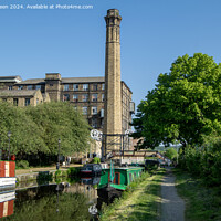 Buy canvas prints of Huddersfield Broad Canal Passing Old Mills by Colin Green