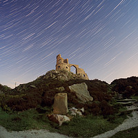 Buy canvas prints of Mow Cop Hill star Trails by Robin Lane
