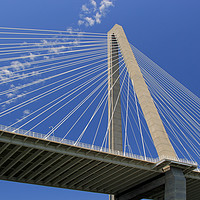 Buy canvas prints of Concrete tower and cables of the Arthur Ravenel Jr by Roman Korotkov