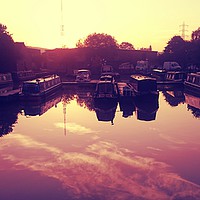 Buy canvas prints of Reflections on the canal by Christopher Kiddle