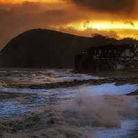 Buy canvas prints of Sunset in Sidmouth by Brian Pearce